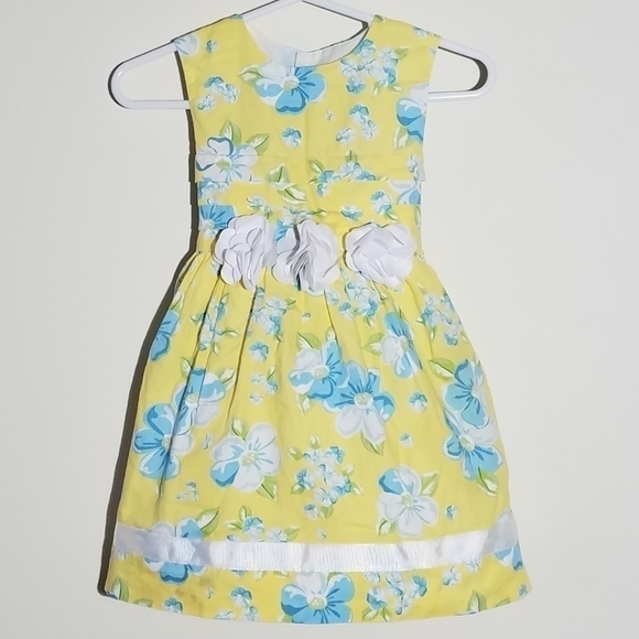 Hartstrings Yellow Flower Tie Back Dress 18m - Picture 1 of 5
